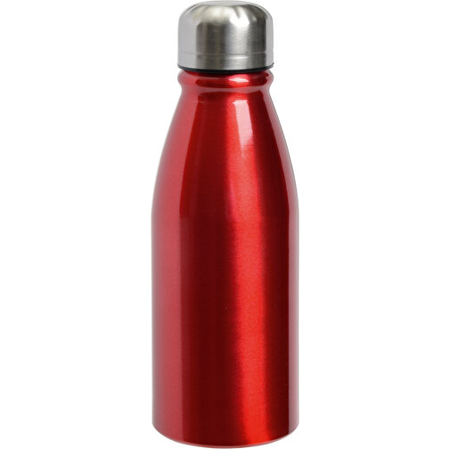 Aluminium Trinkflasche FANCY , rot, Aluminium / Edelstahl / Silikon, 22,00cm (Höhe), Bild 1