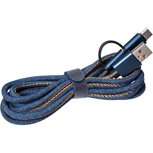 Cable de charge avec connexion 3 en 1 REEVES-DENIM BLUE, Image 1