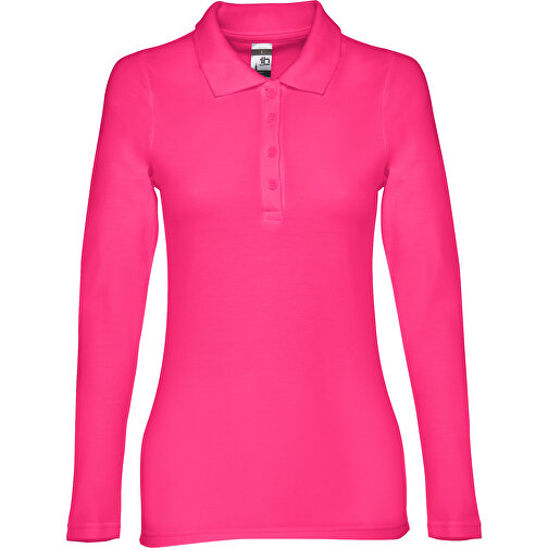 THC BERN WOMEN. Damen Langarm-Poloshirt , hellgrau melliert, 100% Baumwolle, L, 66,00cm x 46,00cm (Länge x Breite), Bild 2