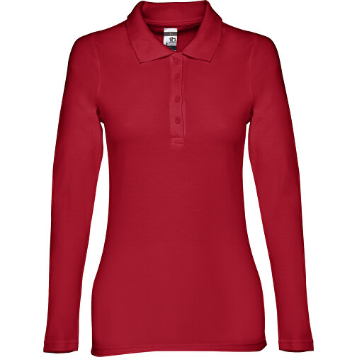 THC BERN WOMEN. Damen Langarm-Poloshirt , burgunder, 100% Baumwolle, XL, 68,00cm x 49,00cm (Länge x Breite), Bild 1
