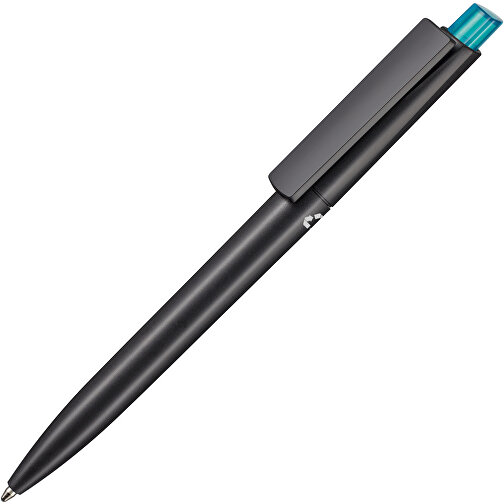 Kugelschreiber CREST RECYCLED + Schwarz , Ritter-Pen, schwarz recycled/türkis TR/FR, ABS-Kunststoff, 149,00cm (Länge), Bild 2
