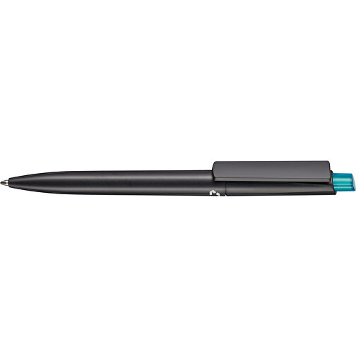 Kugelschreiber CREST RECYCLED + Schwarz , Ritter-Pen, schwarz recycled/türkis TR/FR, ABS-Kunststoff, 149,00cm (Länge), Bild 3
