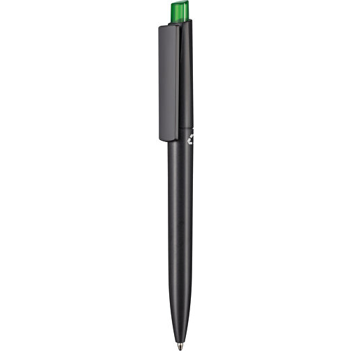 Kugelschreiber CREST RECYCLED + Schwarz , Ritter-Pen, schwarz recycled/limonen-grün TR/FR, ABS-Kunststoff, 149,00cm (Länge), Bild 1