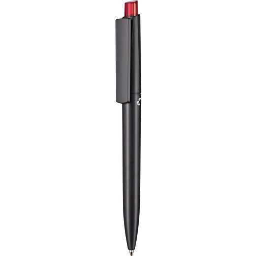 Kugelschreiber CREST RECYCLED + Schwarz , Ritter-Pen, schwarz recycled/kirsch-rot TR/FR, ABS-Kunststoff, 149,00cm (Länge), Bild 1