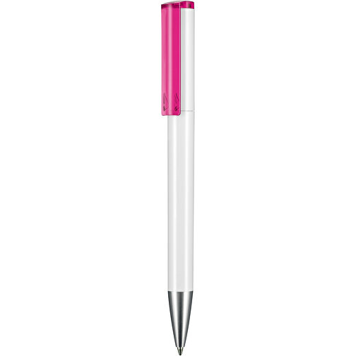 Kugelschreiber LIFT ST , Ritter-Pen, weiss/magenta-pink TR/FR, ABS-Kunststoff, 140,00cm (Länge), Bild 1