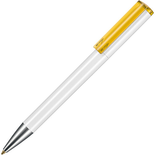 Kugelschreiber LIFT ST , Ritter-Pen, weiss/mango-gelb TR/FR, ABS-Kunststoff, 140,00cm (Länge), Bild 2
