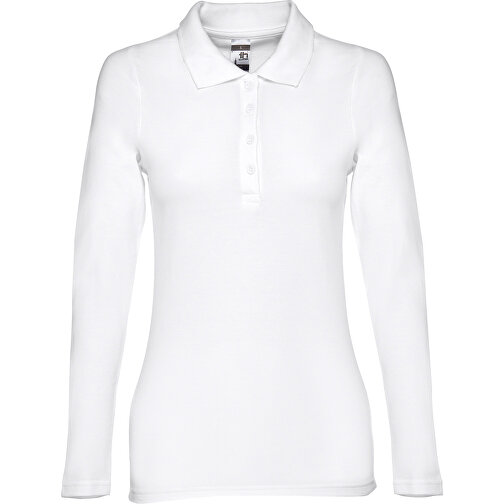 THC BERN WOMEN WH. Langärmeliges Poloshirt Für Damen Aus Kardierter Baumwolle , weiss, 100% Baumwolle, XL, 68,00cm x 49,00cm (Länge x Breite), Bild 2