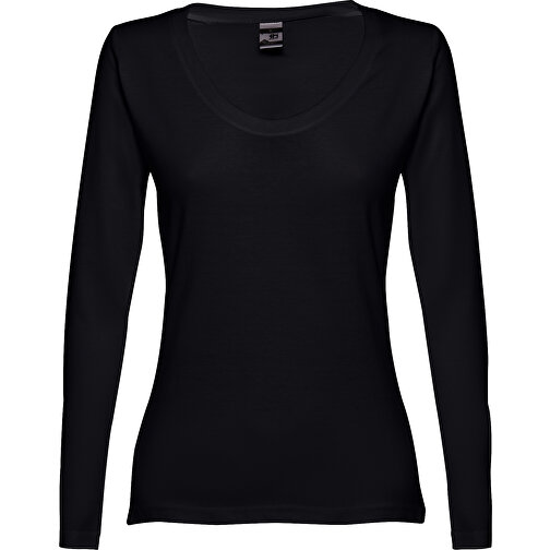 THC BUCHAREST WOMEN. Langärmeliges Tailliertes T-Shirt Für Frauen Aus Baumwolle , rot melliert, 100% Baumwolle, XXL, 69,00cm x 50,00cm (Länge x Breite), Bild 2