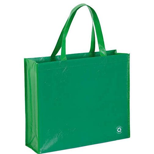 Tasche FLUBBER , grün, Laminiert Vliesstoff, 40,00cm x 11,50cm x 35,00cm (Länge x Höhe x Breite), Bild 1