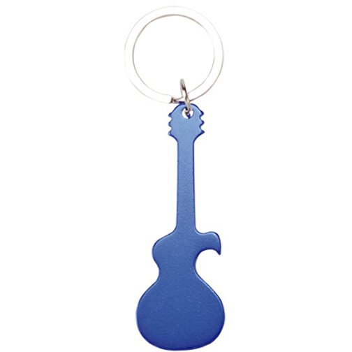 Schlüsselanhänger Flaschenöffner SINGE , blau, Aluminium, 2,70cm x 0,30cm x 7,50cm (Länge x Höhe x Breite), Bild 1