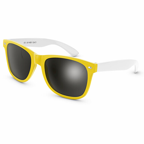 SunShine Glänzend - UV 400 , Promo Effects, gelb/weiß, Rahmen aus Polycarbonat und Glass aus AC, 14,50cm x 4,80cm x 15,00cm (Länge x Höhe x Breite), Bild 1