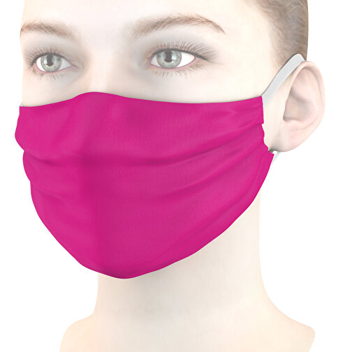 Mund-Nasen-Maske , fuchsia, Polyester, 11,00cm x 9,00cm (Länge x Breite), Bild 1