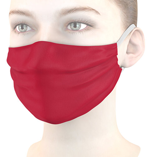 Mund-Nasen-Maske , kirschrot, Polyester, 11,00cm x 9,00cm (Länge x Breite), Bild 1