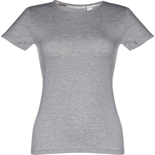 THC SOFIA. Tailliertes Damen-T-Shirt , hellgrau melliert, 100% Baumwolle, S, 60,00cm x 41,00cm (Länge x Breite), Bild 1