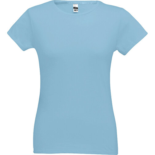 THC SOFIA. Tailliertes Damen-T-Shirt , pastellblau, 100% Baumwolle, S, 60,00cm x 41,00cm (Länge x Breite), Bild 1