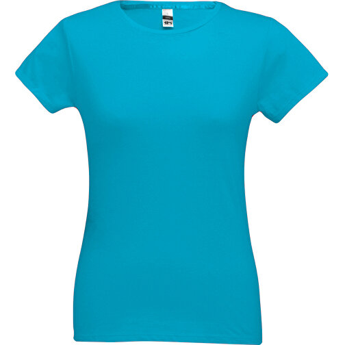 THC SOFIA. Tailliertes Damen-T-Shirt , wasserblau, 100% Baumwolle, XXL, 68,00cm x 53,00cm (Länge x Breite), Bild 1