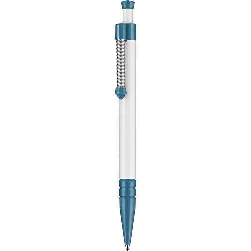 Kugelschreiber SPRING , Ritter-Pen, petrol/weiß, ABS-Kunststoff, 14,10cm (Länge), Bild 1