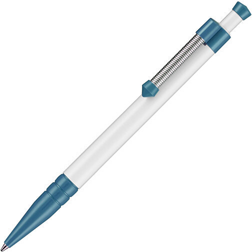 Kugelschreiber SPRING , Ritter-Pen, petrol/weiß, ABS-Kunststoff, 14,10cm (Länge), Bild 2