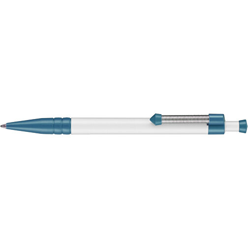 Kugelschreiber SPRING , Ritter-Pen, petrol/weiß, ABS-Kunststoff, 14,10cm (Länge), Bild 3