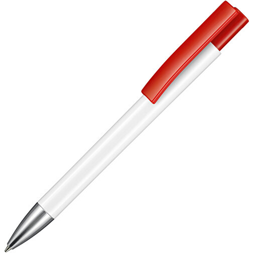 Kugelschreiber STRATOS , Ritter-Pen, signalrot/weiss, ABS-Kunststoff, 14,50cm (Länge), Bild 2