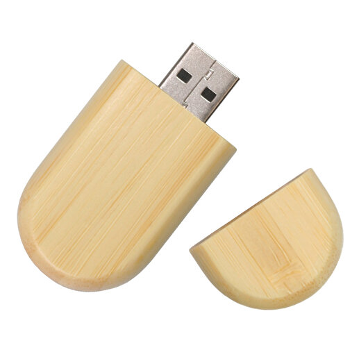 USB-Stick Oval 2GB , Promo Effects MB , bambus MB , 2 GB , bambus MB , 3 - 10 MB/s MB , 6,00cm x 1,00cm x 2,90cm (Länge x Höhe x Breite), Bild 1