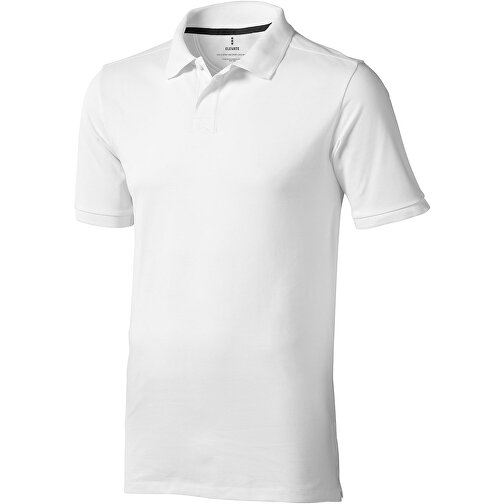 Calgary Poloshirt Für Herren , weiß, Piqué Strick 100% BCI Baumwolle, 200 g/m2, L, , Bild 1