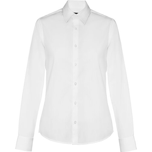 THC PARIS WOMEN WH. Langärmeliges Popeline-Hemd Für Frauen. Weiße Farbe , weiß, Baumwolle, Polyamid und Elasthan, S, 67,00cm x 46,00cm (Länge x Breite), Bild 1