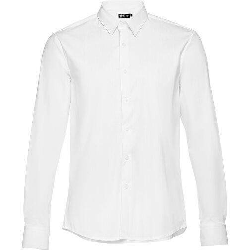 THC PARIS WH. Langärmliges Popeline-Hemd Für Herren. Weiße Farbe , weiß, Baumwolle, Polyamid und Elasthan, M, 69,00cm x 48,00cm (Länge x Breite), Bild 2