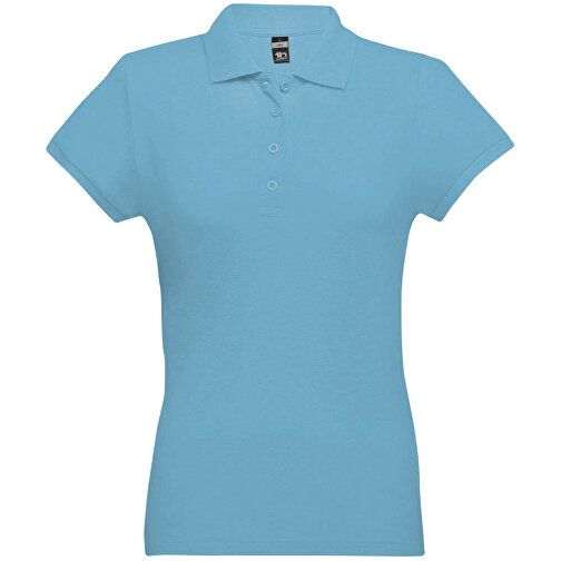 THC EVE. Damen Poloshirt , hellblau, 100% Baumwolle, M, 62,00cm x 43,00cm (Länge x Breite), Bild 1