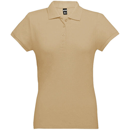 THC EVE. Damen Poloshirt , hellbraun, 100% Baumwolle, S, 60,00cm x 40,00cm (Länge x Breite), Bild 1
