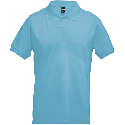 THC ADAM. Kurzarm-Poloshirt Aus Baumwolle Für Herren , hellblau, 100% Baumwolle, M, 69,50cm x 50,00cm (Länge x Breite), Bild 1