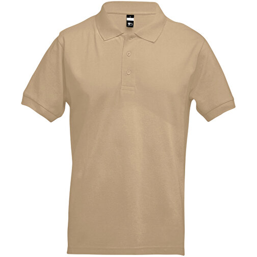 THC ADAM. Kurzarm-Poloshirt Aus Baumwolle Für Herren , hellbraun, 100% Baumwolle, M, 69,50cm x 50,00cm (Länge x Breite), Bild 1