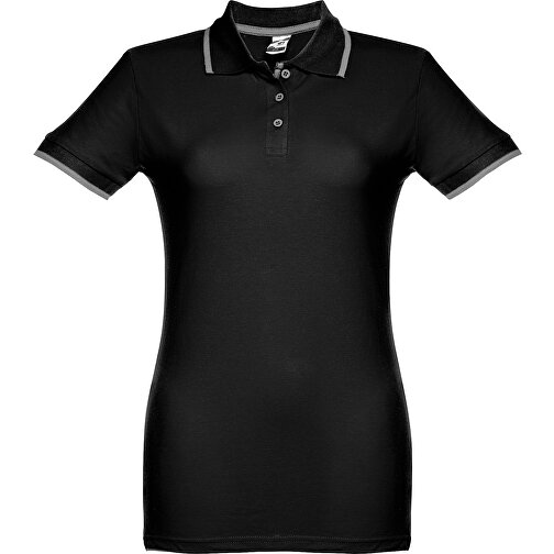 THC ROME WOMEN. 'Slim Fit' Damen Poloshirt , hellgrau melliert, 100% Baumwolle, M, 65,00cm x 45,00cm (Länge x Breite), Bild 2