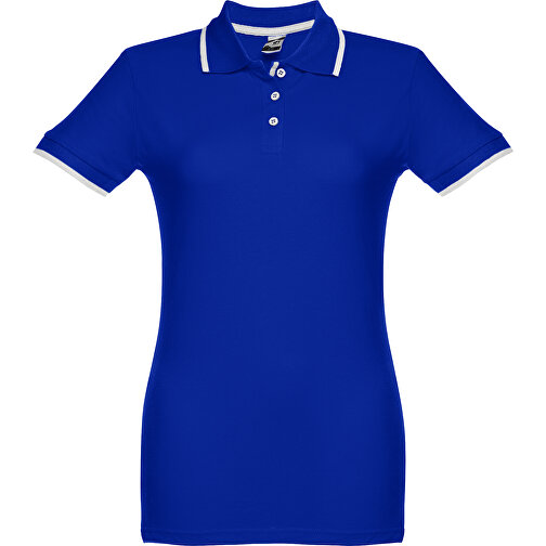 THC ROME WOMEN. 'Slim Fit' Damen Poloshirt , königsblau, 100% Baumwolle, XL, 71,00cm x 53,00cm (Länge x Breite), Bild 1