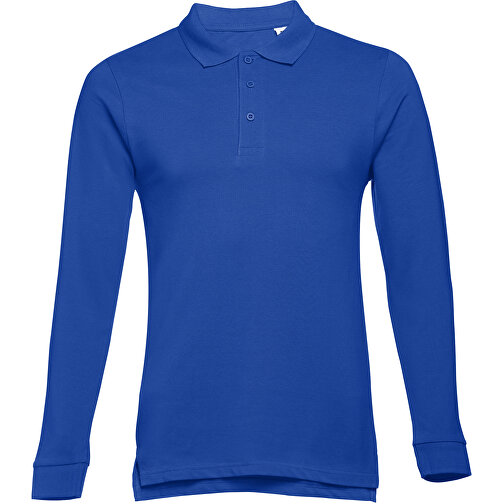THC BERN. Langarm-Poloshirt Für Herren Aus Kardierter Baumwolle , königsblau, 100% Baumwolle, S, 67,50cm x 46,00cm (Länge x Breite), Bild 1