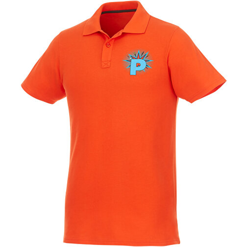 Helios Poloshirt Für Herren , orange, Piqué Strick 100% BCI Baumwolle, 180 g/m2, L, , Bild 2