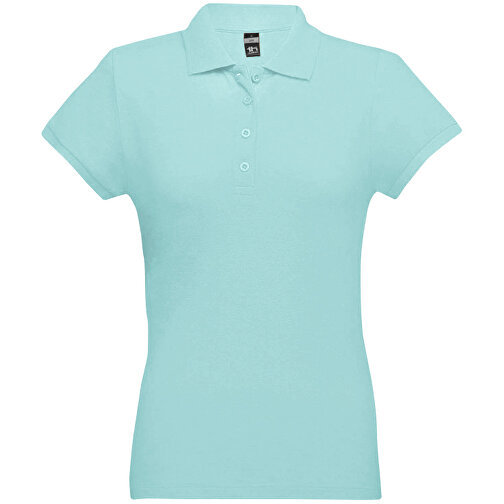 THC EVE. Damen Poloshirt , menthol grün, 100% Baumwolle, M, 62,00cm x 43,00cm (Länge x Breite), Bild 1