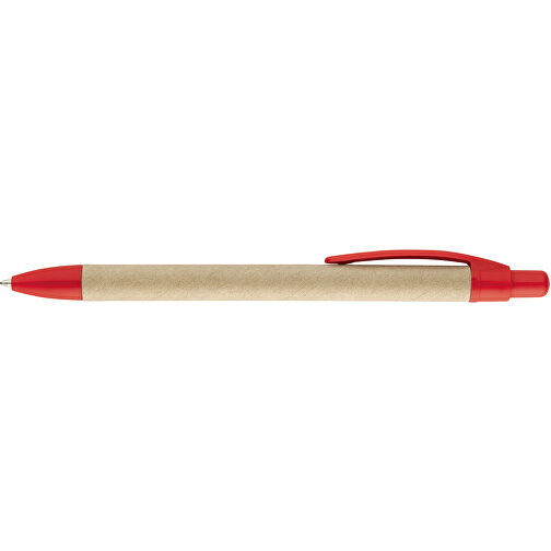 REMI. Kraftpapier-Kugelschreiber Mit Clip , rot, Kraftpapier, , Bild 3