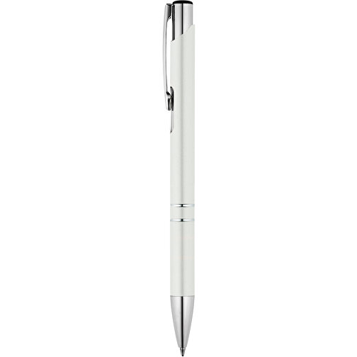 BETA. Aluminium-Kugelschreiber Mit Clip , weiß, Aluminium, , Bild 1