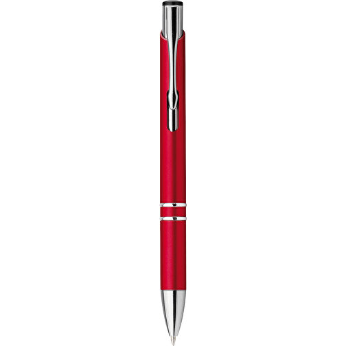 BETA PLASTIC. Kugelschreiber Mit Clip Aus Metall , rot, Kunststoff, , Bild 1