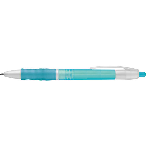 SLIM BK. Kugelschreiber Mit Gummigriff , hellblau, Kunststoff, , Bild 3