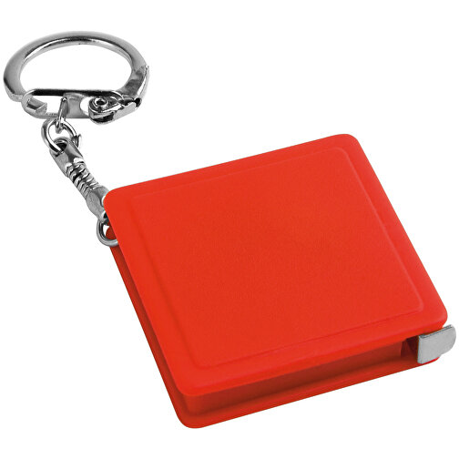 ASHLEY. Schlüsselanhänger Mit Massband , rot, Kunststoff, 9,00cm (Höhe), Bild 1