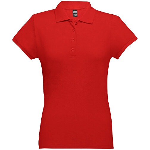 THC EVE. Damen Poloshirt , rot, 100% Baumwolle, L, 64,00cm x 46,00cm (Länge x Breite), Bild 1