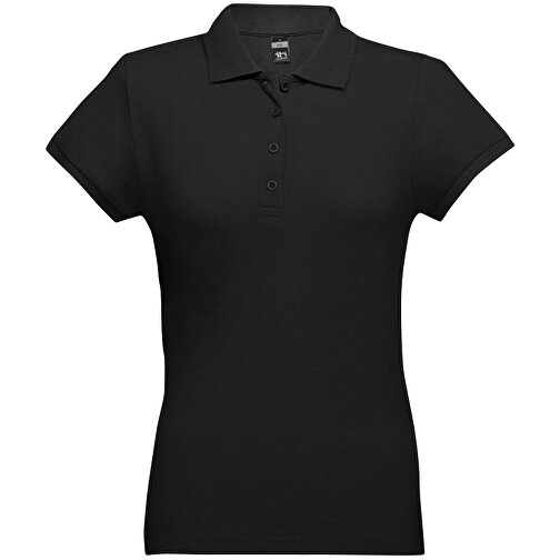 THC EVE. Damen Poloshirt , schwarz, 100% Baumwolle, M, 62,00cm x 43,00cm (Länge x Breite), Bild 1