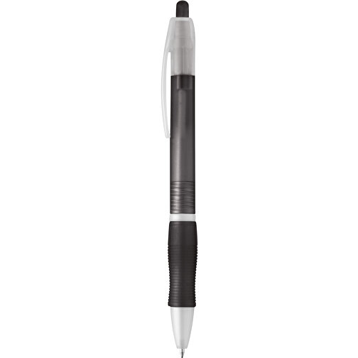 SLIM. Rutschfester Kugelschreiber Mit Clip , schwarz, Kunststoff, , Bild 1
