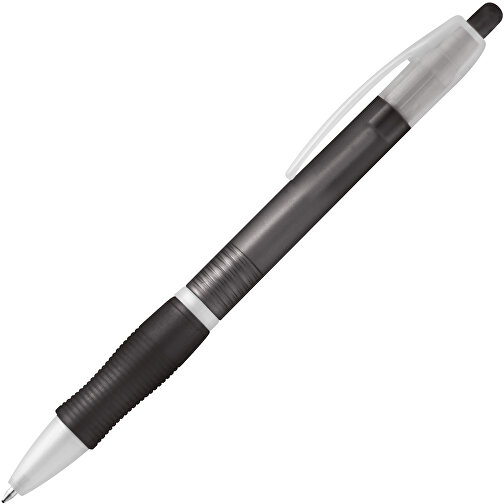SLIM. Rutschfester Kugelschreiber Mit Clip , schwarz, Kunststoff, , Bild 2