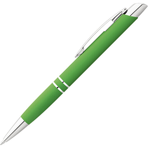 MARIETA SOFT. Aluminium-Kugelschreiber Mit Clip , hellgrün, Aluminium, , Bild 1