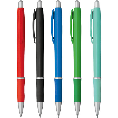 OCTAVIO. Kugelschreiber Mit Gummigriff , grün, Kunststoff, , Bild 4