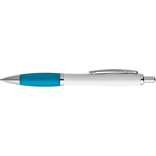 MOVE BK. Kugelschreiber Mit Clip Und Metall Applikationen , hellblau, Kunststoff, , Bild 3