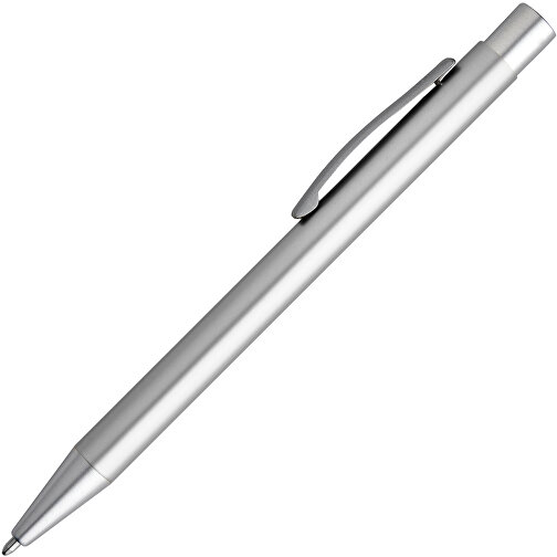 LEA. Aluminium-Kugelschreiber Mit Clip , satinsilber, Aluminium, , Bild 1